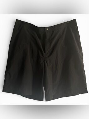 Lands End Women’s Lined Black Swim Shorts Size 18 Elastic Waist Pockets